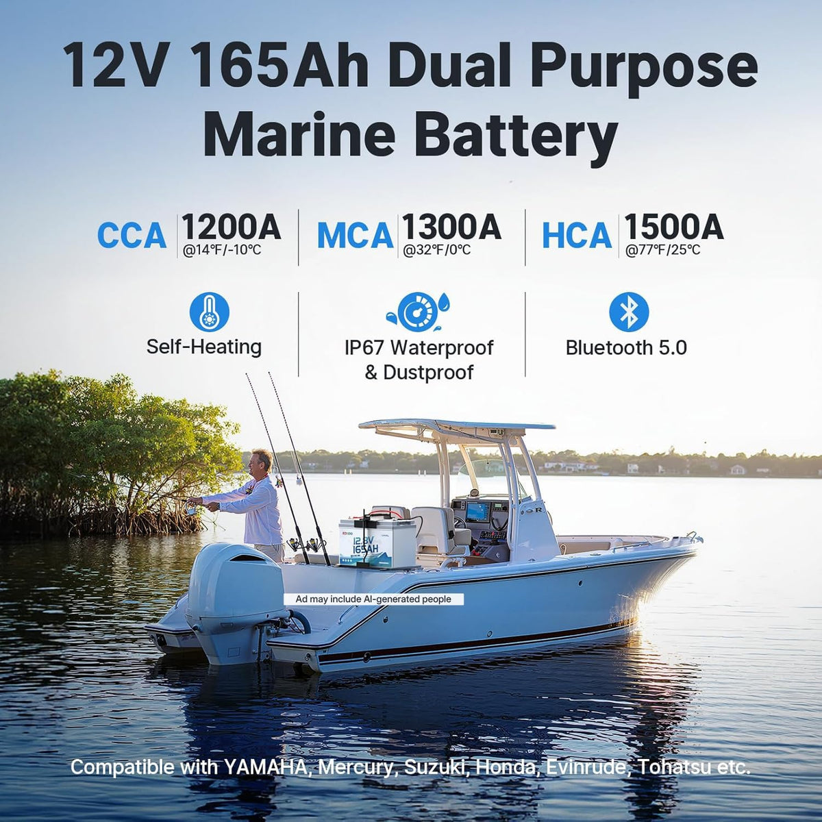 12V 165Ah Dual Purpose Lithium Starting Battery E966