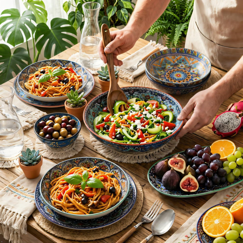 Pasta Bowls Set of 4, 42 oz Ceramic Serving Bowls G36500