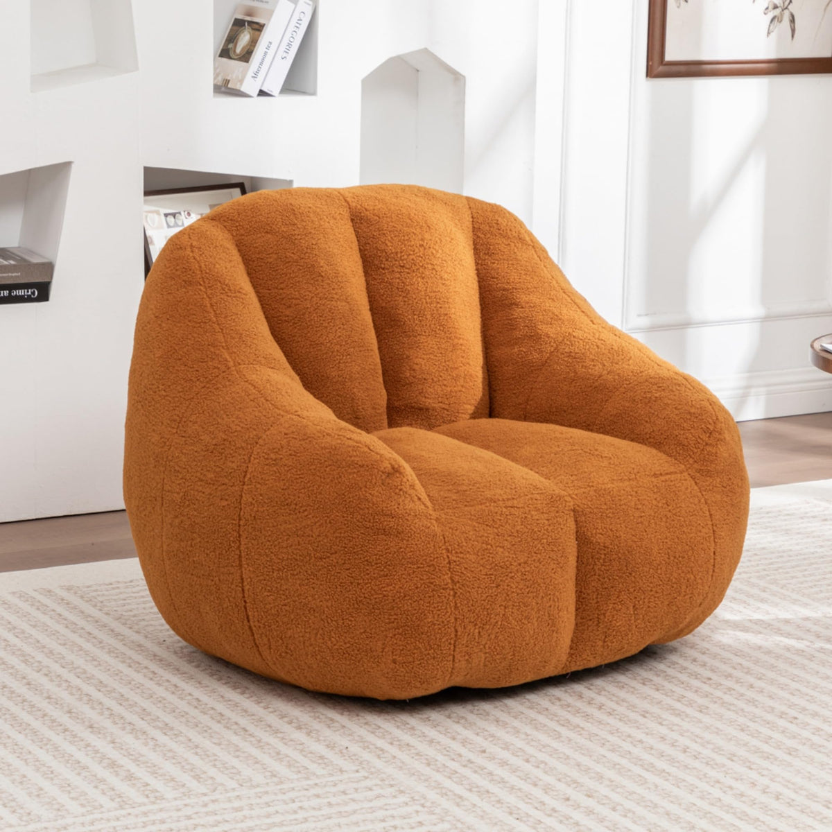 Yellow Oversized Plush Memory Foam Bean Bag Chair V37135