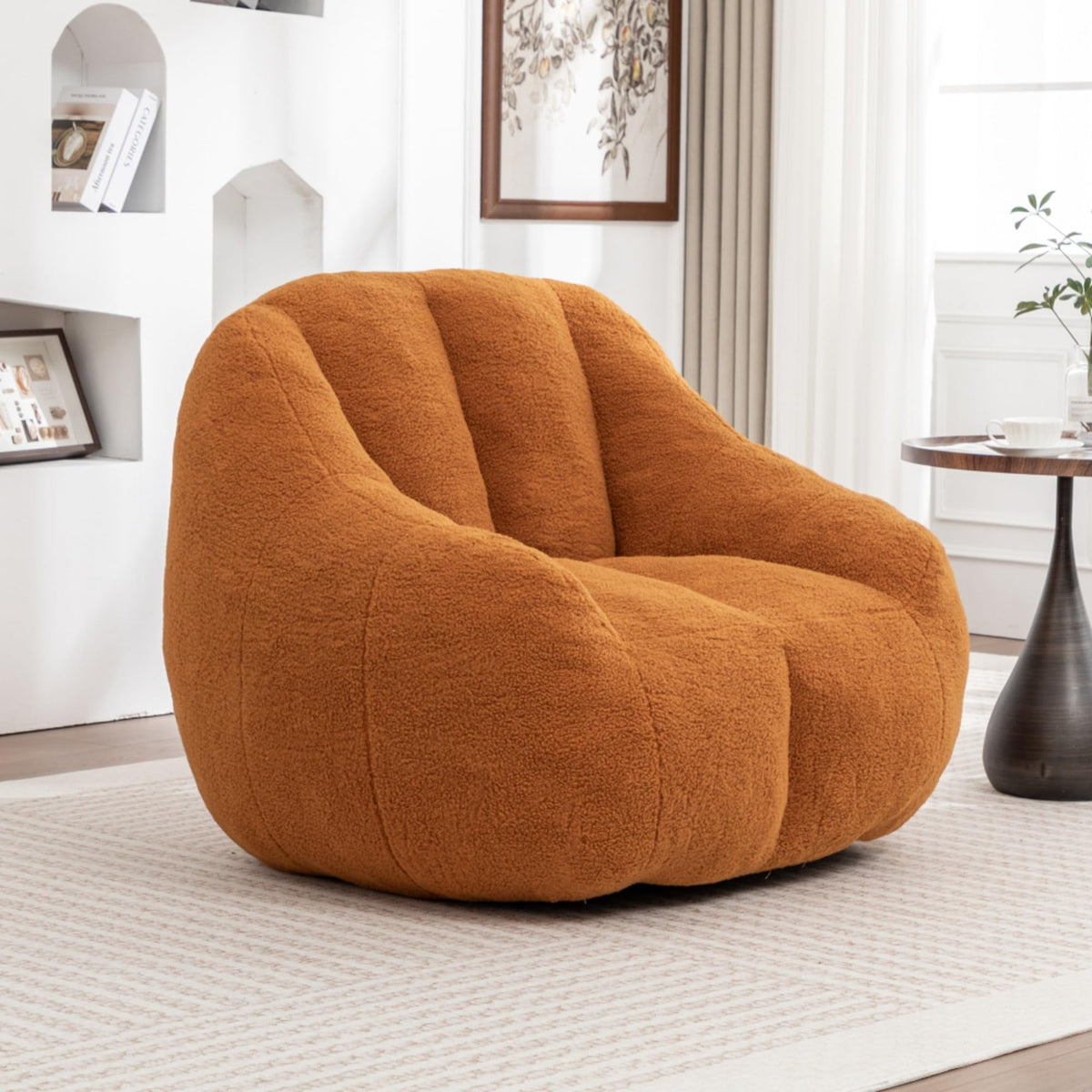Yellow Oversized Plush Memory Foam Bean Bag Chair V37135