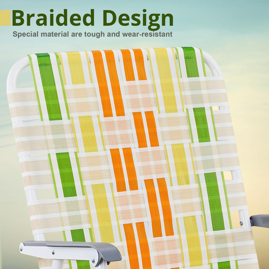 Set of 2 Webbed Folding Beach Chairs A596830