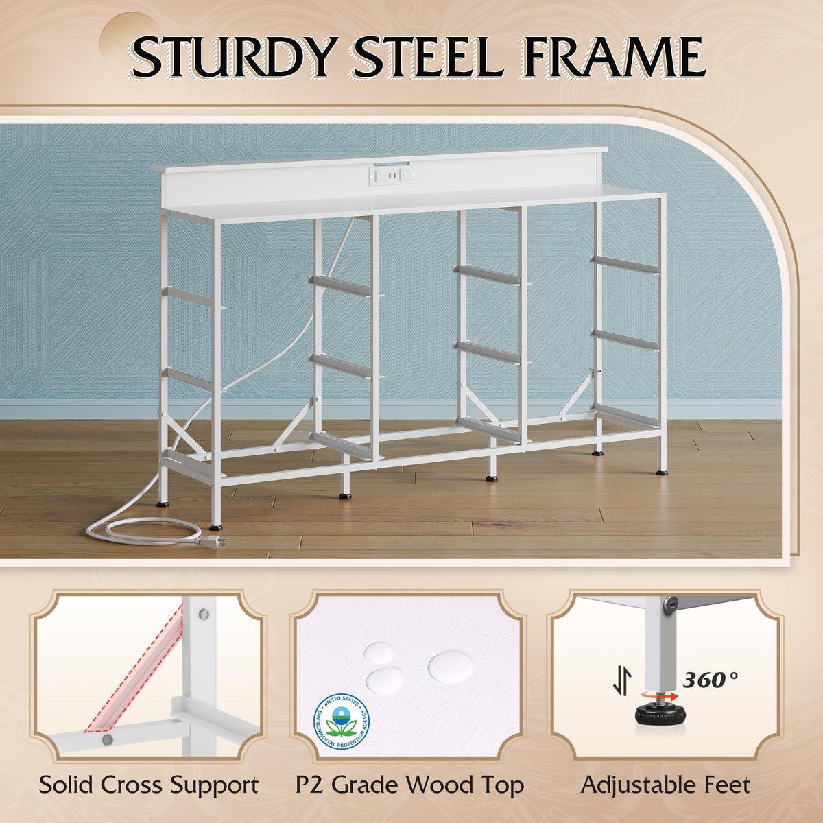 White 2-Piece TV Stand Dresser with 8+9 Fabric Drawers R394709
