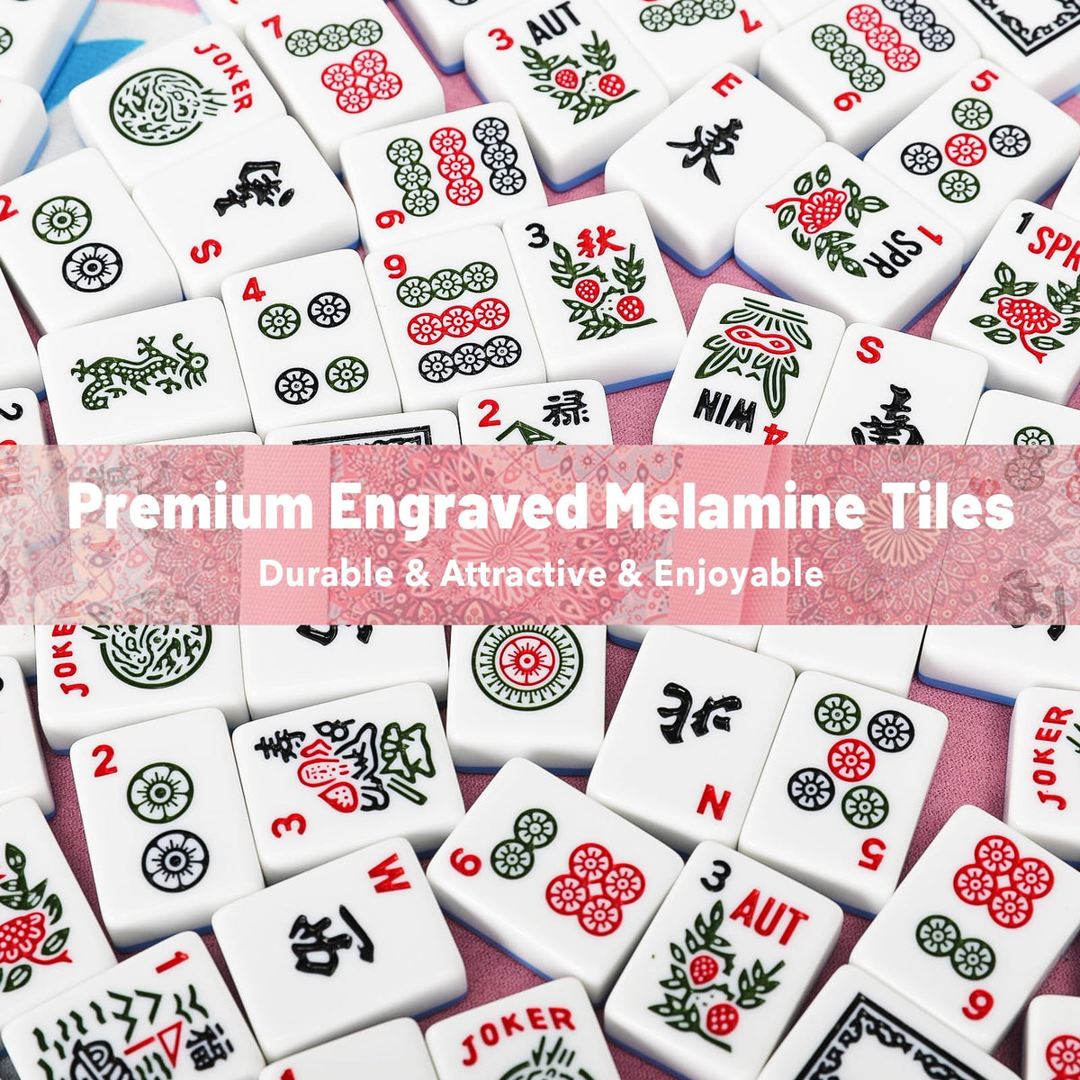 American Mahjong Set with 166 Blue Tiles and Racks K187