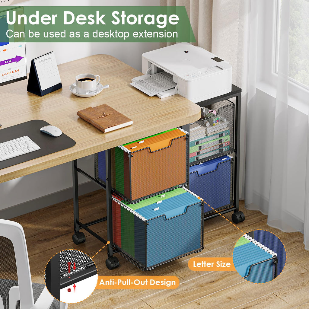 Black 4 Drawer Mobile File Cabinet O270345