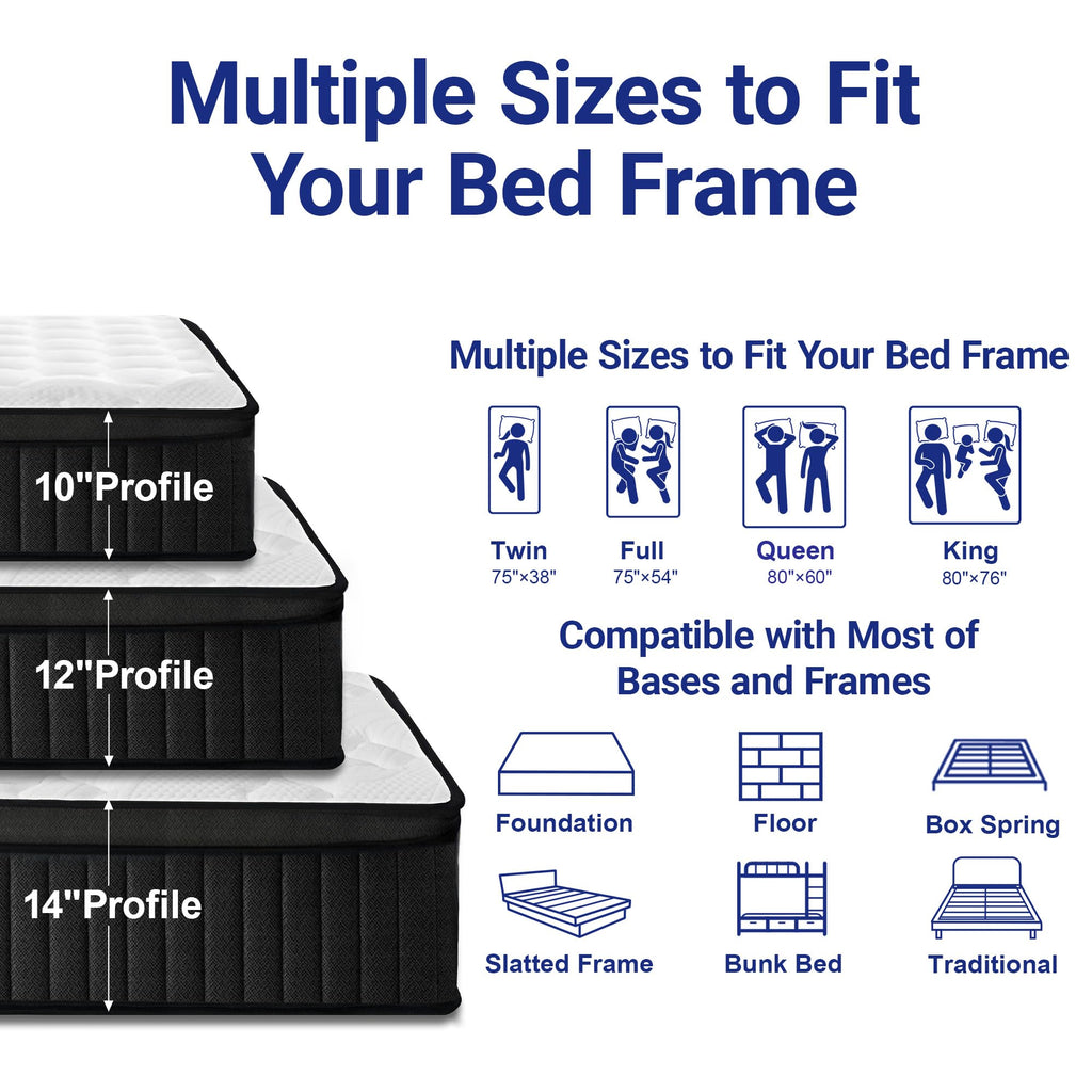 Full 12 Inch Hybrid Mattress with Memory Foam X224556