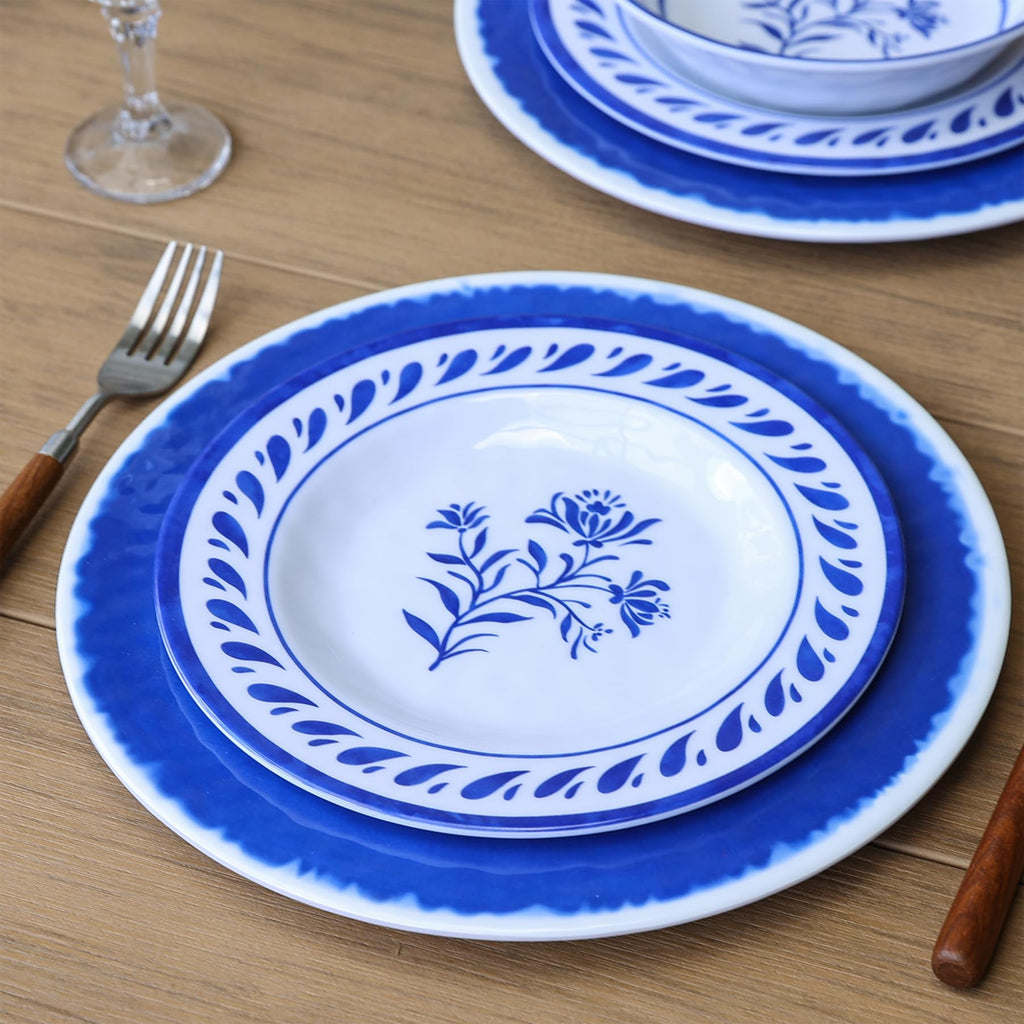 Blue 12-Piece Melamine Dinnerware Set F65374