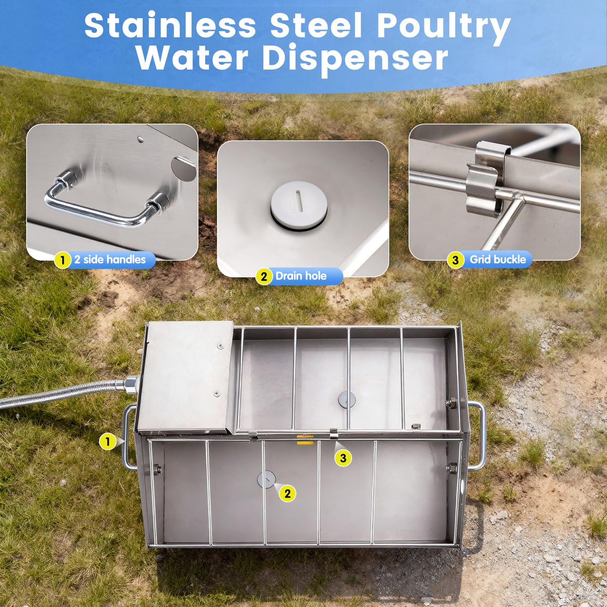 Automatic Chicken Waterer and Feeder Set Q60791