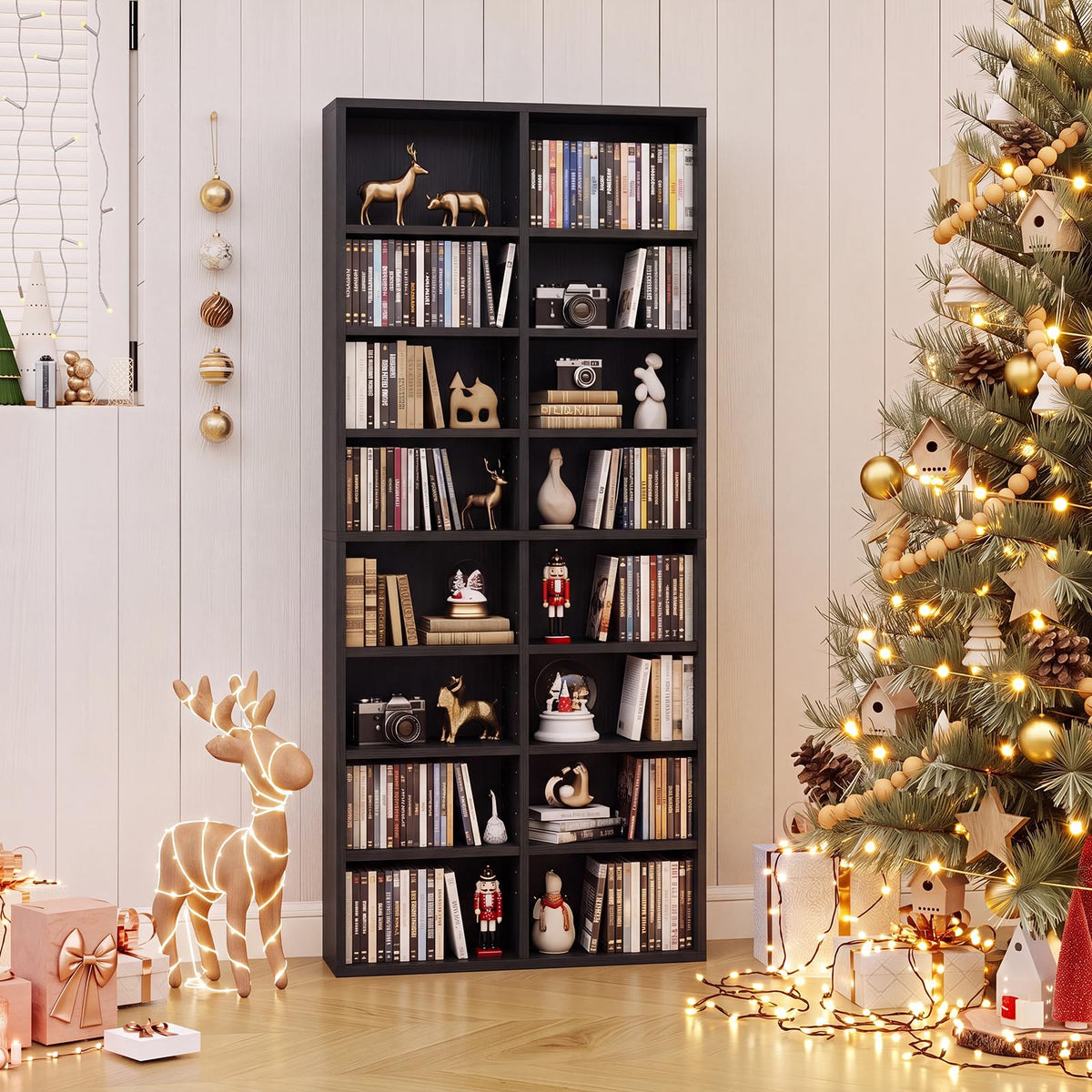 Black 16 Shelf CD DVD Rack N576