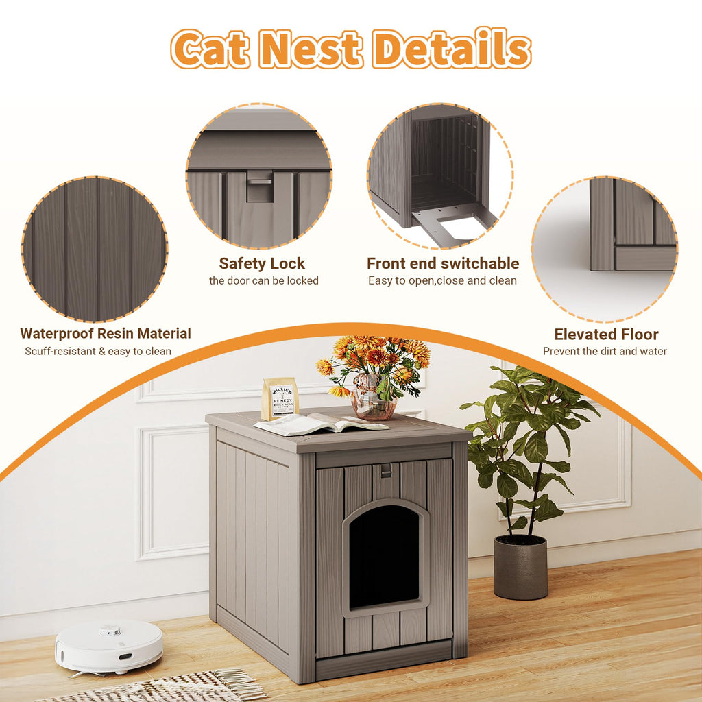 Gray Outdoor Cat House A472892