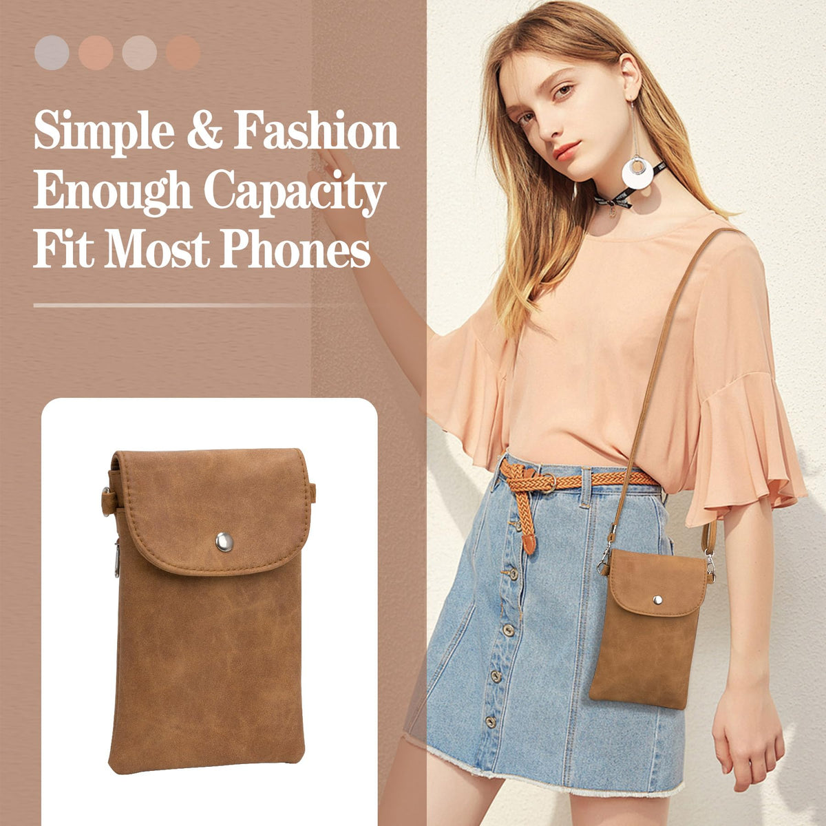 Small Leather Crossbody Bag with Adjustable Strap P51975