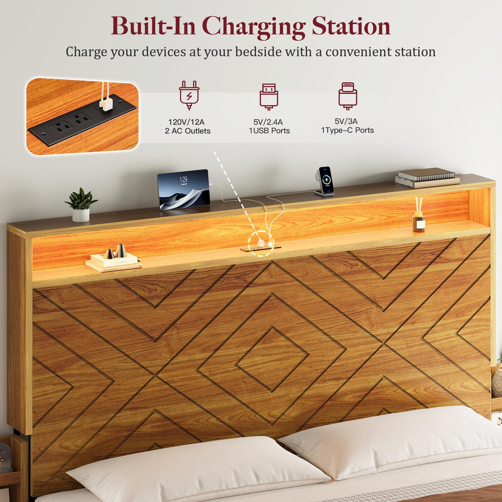 Queen Bed Frame with 4 Drawers D41480