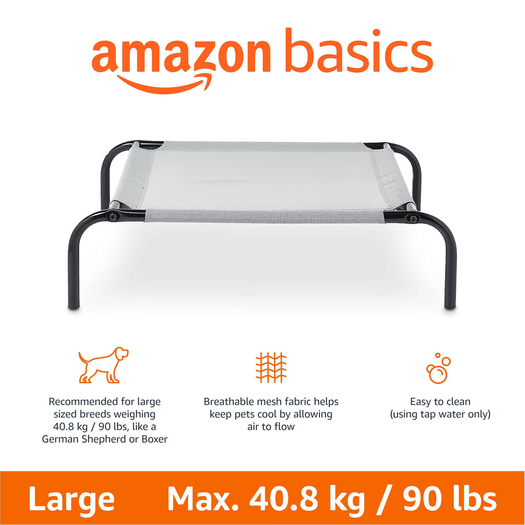 Elevated Dog Bed with Metal Frame, Grey F708