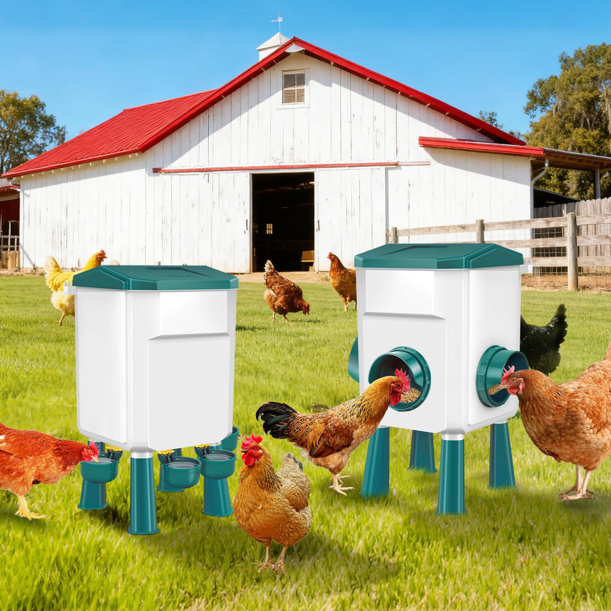 Chicken Feeder and Waterer Set 3 Gallon C605
