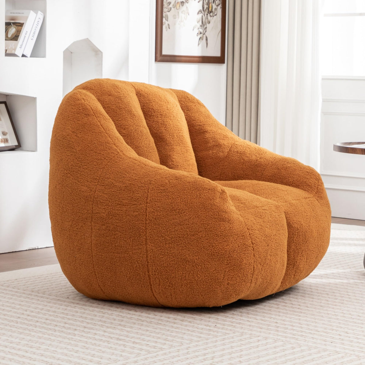 Yellow Oversized Plush Memory Foam Bean Bag Chair V37135