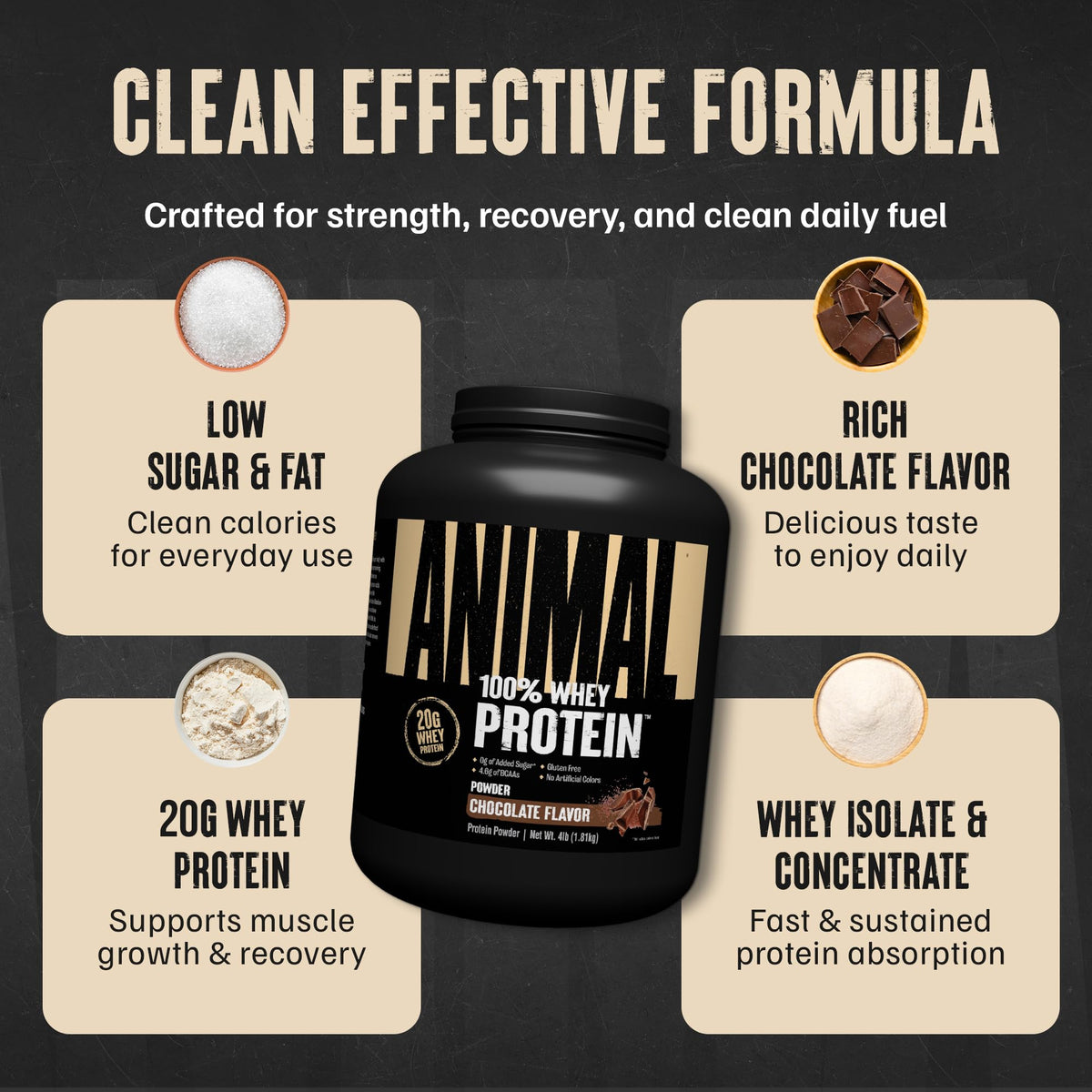100% Whey Protein Powder Chocolate 4LB G467640