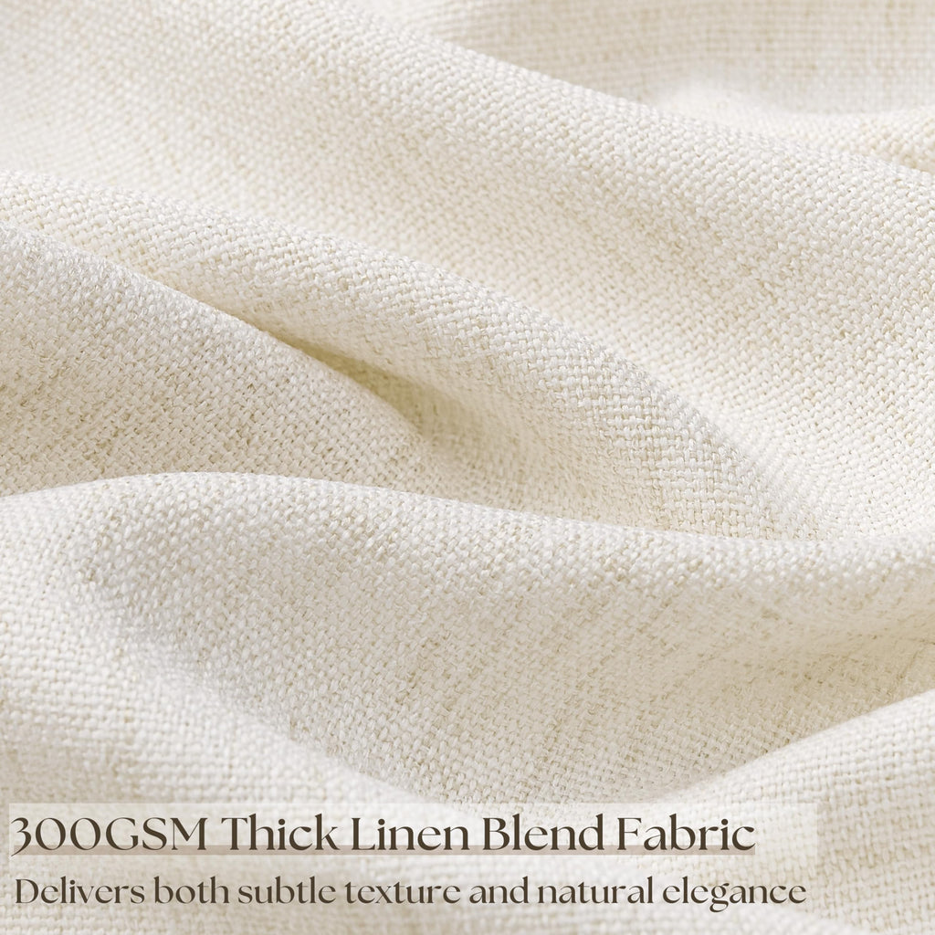 Linen 100 Inch Wide 84 Inch Length Ivory Curtains O46837