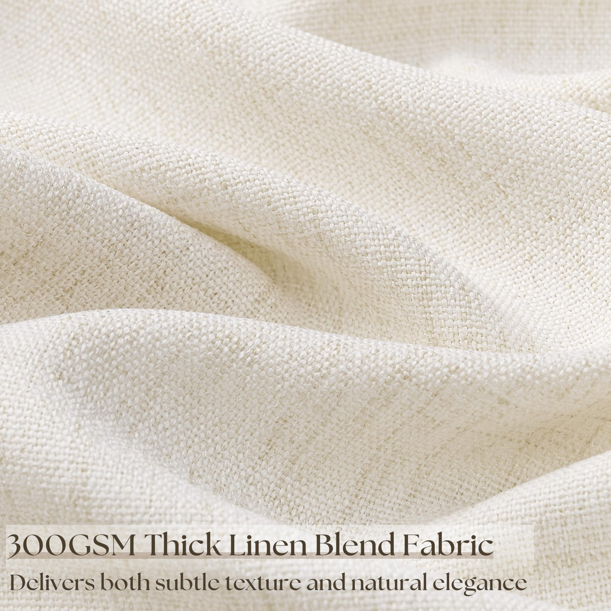 Linen 100 Inch Wide 84 Inch Length Ivory Curtains O46837