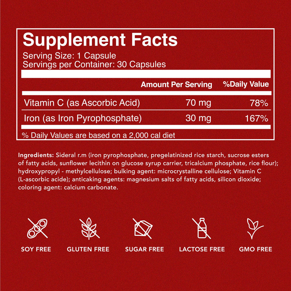 Iron Supplement with Vitamin C, 30ct D61689