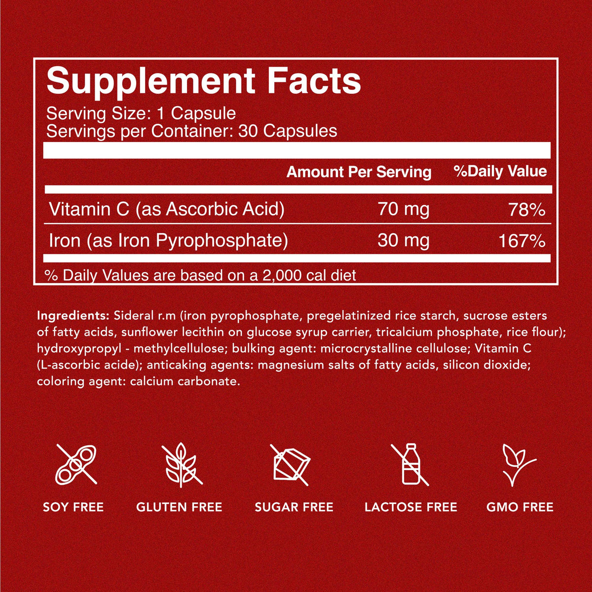 Iron Supplement with Vitamin C, 30ct D61689