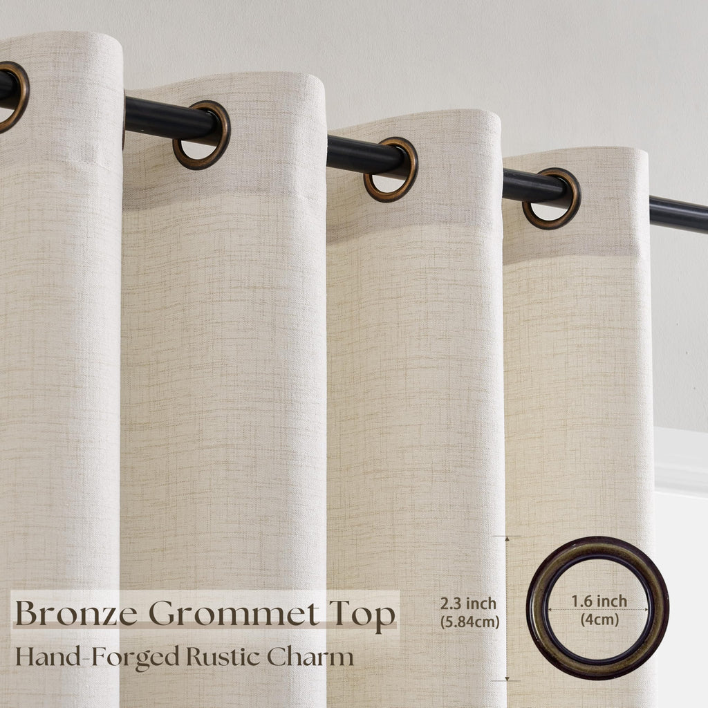 Linen 100 Inch Wide 84 Inch Length Ivory Curtains O46837
