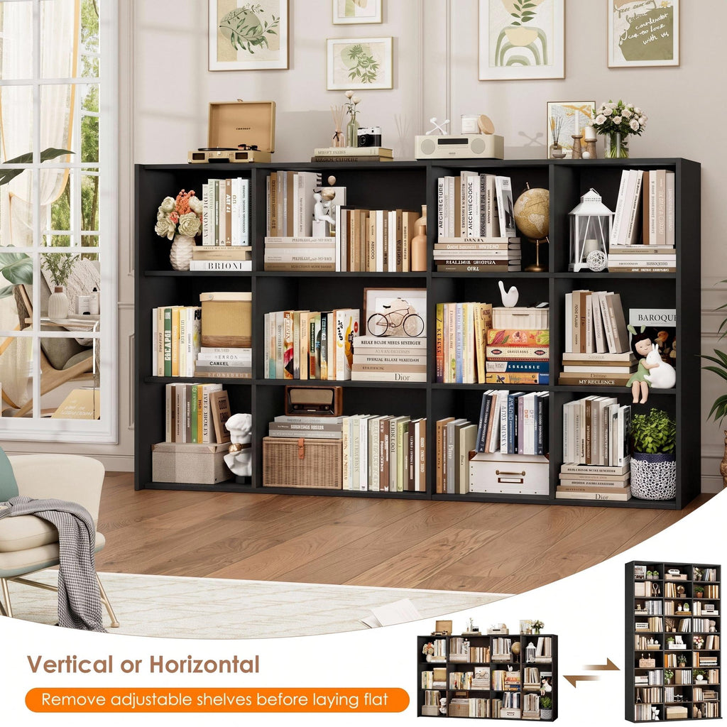 75'' H Black 27 Cube Bookshelf O4790